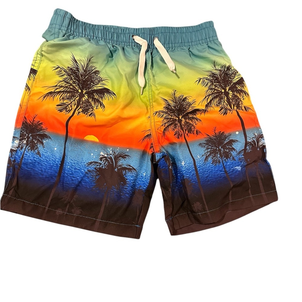 Sunset Beach Palm Tree Print boy Shorts